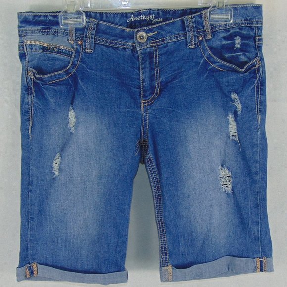 Amethyst Jeans Pants - Amethyst Distressed jean shorts Super cute Jrs 13